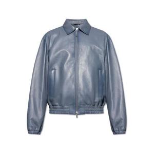 25 FW 페라가모 그라파이트 투웨이 집업 램 레더 재킷 144809B786013