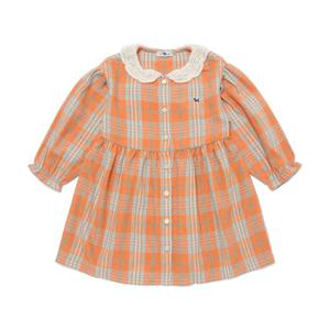 블루독베이비 10 24FW 이월상품 (BE)타탄 체크 미디 드레스 (144C1440001)