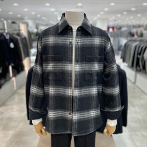 [지오지아]오버핏 울혼방 체크패턴 셔켓_ABE4WC3106_CGR_DG