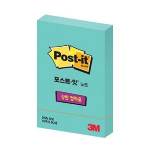 3M 포스트잇 노트 강한점착용 SSN656 아쿠아 90매/51x76mm 갑(30개입)