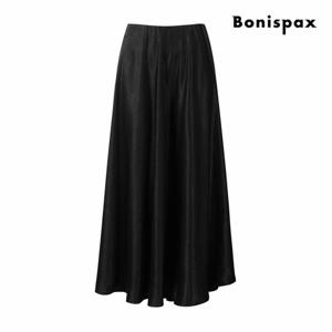 [보니스팍스] 실루엣 새틴 플레어 롱 스커트 (XPASK005M0)