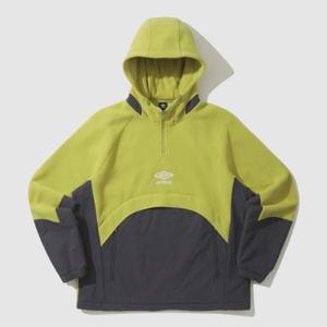 엄브로바람막이 LQC UP421SHDO1-GMU WARM+ 우븐 믹스 플리스 후드 아노락 / MUSTARD