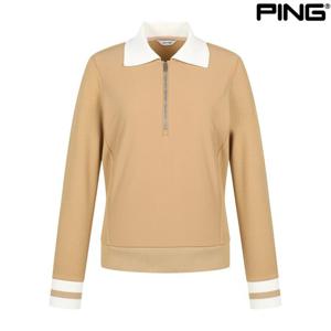 [핑]겨울 여성 기모 카라 배색 긴팔 티셔츠 121D4TR451_BG_CJ