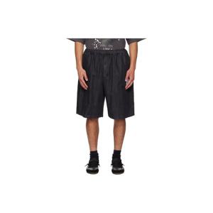 25 FW 메종미하라야스히로 남성 블랙 코튼 텐셀 데님 쇼츠 252551M193002