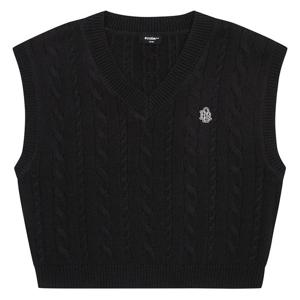 [에꼴리에]케이블 크롭 니트조끼23D5088