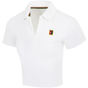 [정품] 나이키 W 코트 헤리티지 크롭 테니스 폴로 탑 (HJ8993-100)