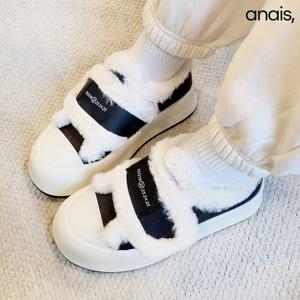 [아나이스] 스트랩 통굽 털슬립온 4cm_25F222 [무료배송]