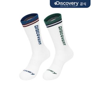 [디스커버리] 컬러블럭 배색 세로로고 하이삭스 2종 택1  DXSO7134N-SET