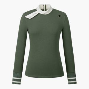 데상트골프웨어 TQT DP42WFTLO9-KHAG 여성 넥변형 밍크기모 티셔츠 / KHAKI