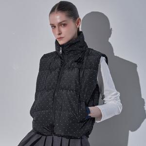 [르니앤맥코이골프] 여성 르니 골프 하이넥 핫픽스 패딩 조끼 FN01PV701HL