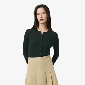 라코스테 공식 여성 립조직 메리노울 크루넥 가디건 AF4141-55N YZP