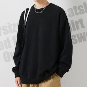 오버핏 맨투맨 무지 긴팔 티셔츠 데일리 기본핏 남자 맨투맨