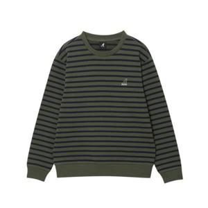 M 캉골긴팔티 CQK KRFC-RT17840KH 클래식 로고 스트라이프 스웨트셔츠 1784 카키