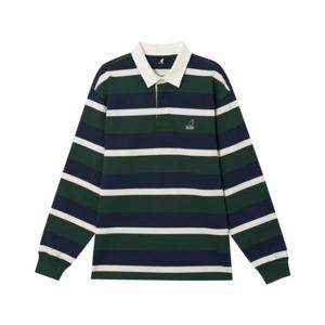 M 캉골긴팔티 CQK KRFC-LT35380GN 스트라이프 폴로 긴팔 티셔츠 3538 그린