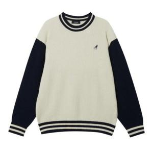 M 캉골긴팔티 CQK KRFC-KN19040IV 바시티 스트라이프 풀오버 1904 아이보리