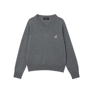 M 캉골긴팔티 CQK KRFW-KN19110MY 우먼스 브이넥 풀오버 1911 멜란지그레이