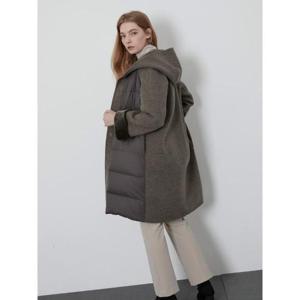 올리비아로렌 sh06 무스탕 패치 후드코트 VOPEA0LA251