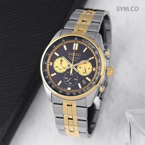 세이코 SSB430P1 크로노그래피 골드 팬더 100미터방수 캐쥬얼 남자 메탈 시계 c