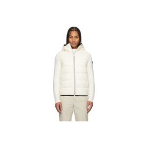몽클레어 패딩 오프 화이트 패딩 코튼 집업 다운 후디 252111M178001