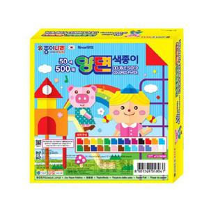 양면색종이 종이나라 500매 50색 양면 색종이 1P 미술 종이접기