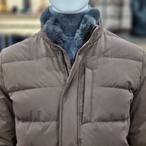 [크로커다일남성]천연모피 에리 구스다운점퍼 CDAAAJP420686_SH