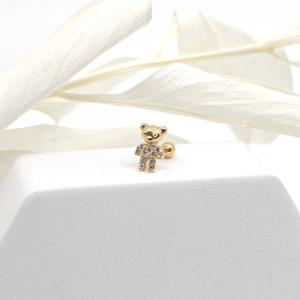 오팔하우스 14k 테디베어 큐빅 피어싱 OPDJE3896