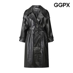 [지지피엑스]시크 페이크 레더 롱 자켓 GPAJK017F