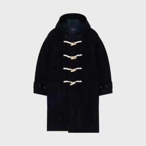 커버낫자켓 JQS CO2504CT02-DN 체크 후드 더플코트 Dark Navy