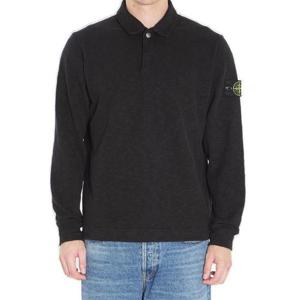 25 FW 스톤 아일랜드 로고 패치 와펜 롱슬리브 폴로 셔츠 블랙 K2S156100054S0238