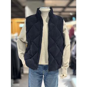 지오지아 25FW 네이비 에코스웨이드 다이아 퀼팅 패딩 조끼 베스트 ADF4JP1106