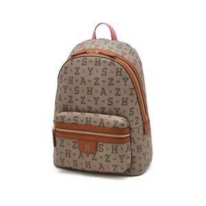 [헤지스]헤지스 브라운 이니셜패턴 가죽 백팩 WIBA4F047W2