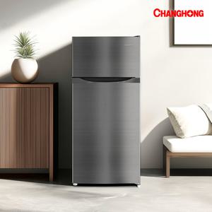 창홍 소형 냉장고 112L 2도어 냉동칸 메탈실버 원룸 오피스텔 사무실 HR112MSL1