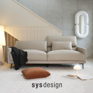 [시스디자인] 피크 천연면피가죽 3인 리프트 기능 소파