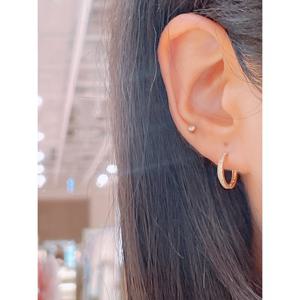 미니골드 14K 큐라인 링귀걸이 14mm ECPM4064