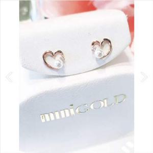 미니골드 14K 모던 하트펄 귀걸이 ETRM4063