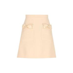 발렌티노 리본 디테일 A라인 미니 스커트 7B3RADP61CF ET5 TP944879276