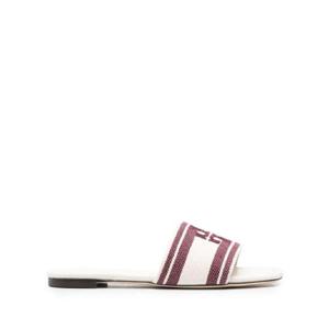 25 FW 토리버치 로고 자수 오픈 토 플랫 슬라이더 샌들 150686 TP441673048