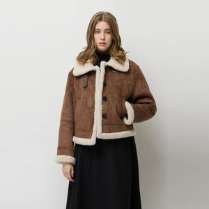 [시슬리]버클 하이넥 스웨이드 무스탕 SALE80561