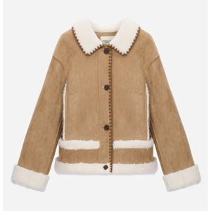 [써스데이아일랜드](T258MLT939W)인조 스웨이드 무스탕 자켓