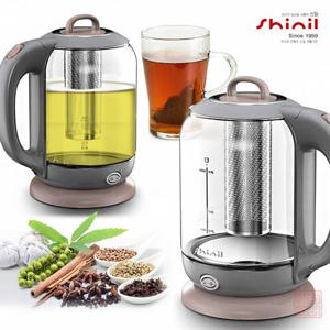 신일 무선 멀티 전기 티포트 SEP-C1700KP 유리 커피 주전자 1.7L 대용량