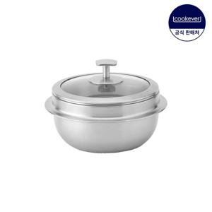 쿡에버 옹골진 인덕션 통3중 스텐 뚝배기 글라스 14cm