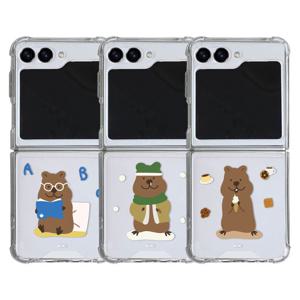 9C9C 행복한 쿼카 젤하드 클리어케이스 갤럭시 Z 플립 5