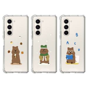 9C9C 행복한 쿼카 젤하드 클리어케이스 갤럭시 Z 폴드 5