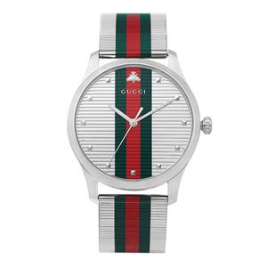 구찌 YA126284 G-타임리스 웹 스트라이프 남성 메탈시계
