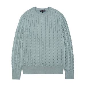BB_수피마 코튼 케이블 크루 로고 스웨터 (라이트그린) (BBWRMM0802HES)