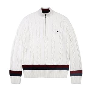 [브룩스브라더스] BB_코튼 테니스 하프집 스웨터 (화이트) (BBWZMM8175AES)