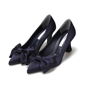 [바바라(슈즈)]고급 세틴 리본코사지 펌프스 BBH206NY