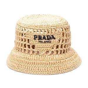 (명품) 프라다 24SS 라피아 버킷햇 네추럴 1HC1
