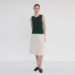 [UNIT]린넨 혼방 아웃 포켓 H라인 스커트 [UFJWBS283N]