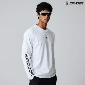 [스파이더] 공용 유로스포츠 레터링 로고 루즈핏 긴팔 티셔츠 SPIFCNRL341UWHT